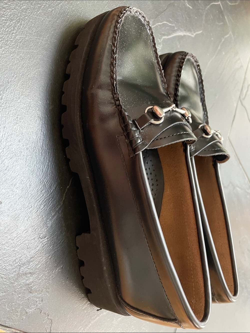 G.H. Bass Weejuns Black Leather Bit Loafers - Picture 7 of 9
